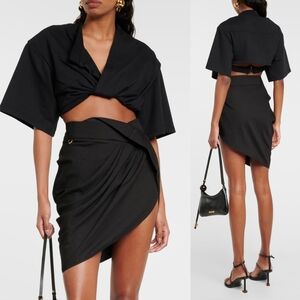 NWT JACQUEMUS Black 'Le T-Shirt Bahia' T-Shirt Le Chouchou Twisted Size XXL